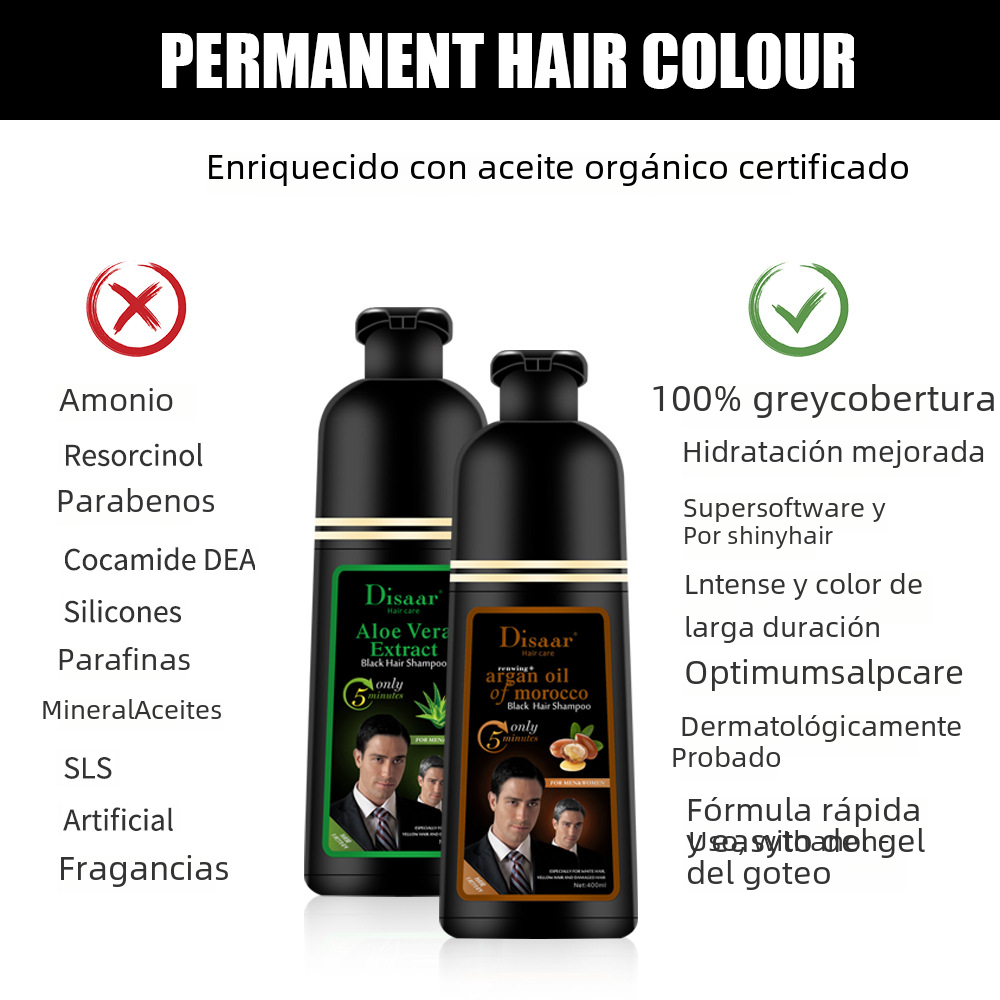 Disaar Aloe Argan Oil Nourishing Hair Dye Shampoo