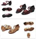 Girls Dance Shoes For Women Ladies Ballroom Latin Children/Kids Tango Salsa Latin Dancing Shoes Low Heel Salsa Training Shoes