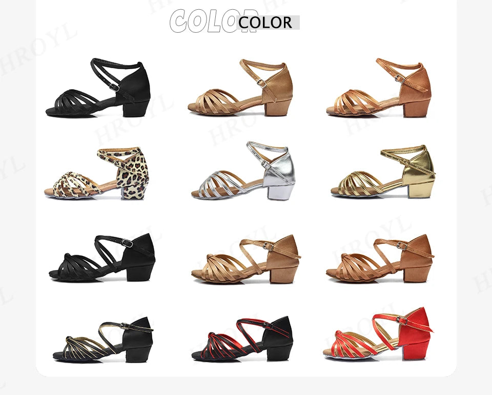 Girls Dance Shoes For Women Ladies Ballroom Latin Children/Kids Tango Salsa Latin Dancing Shoes Low Heel Salsa Training Shoes