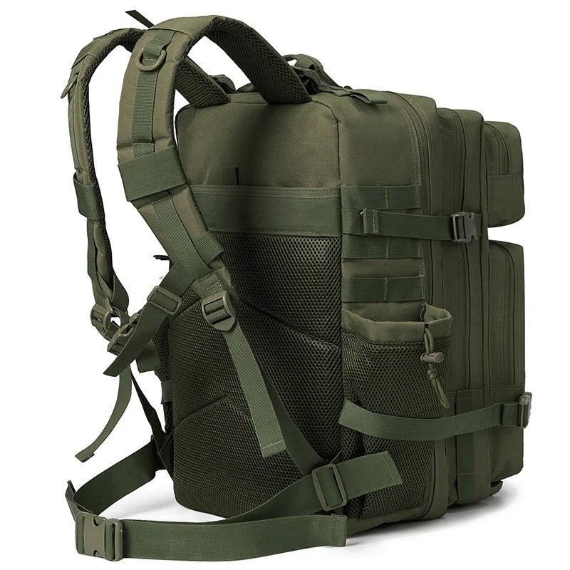 45L Tactical Backpack Survival Bag Hunting MOLLE Backpack GYM For Men EDC Outdoor Hiking Rucksack With Bottle Holder Erobaa