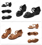 Girls Dance Shoes For Women Ladies Ballroom Latin Children/Kids Tango Salsa Latin Dancing Shoes Low Heel Salsa Training Shoes