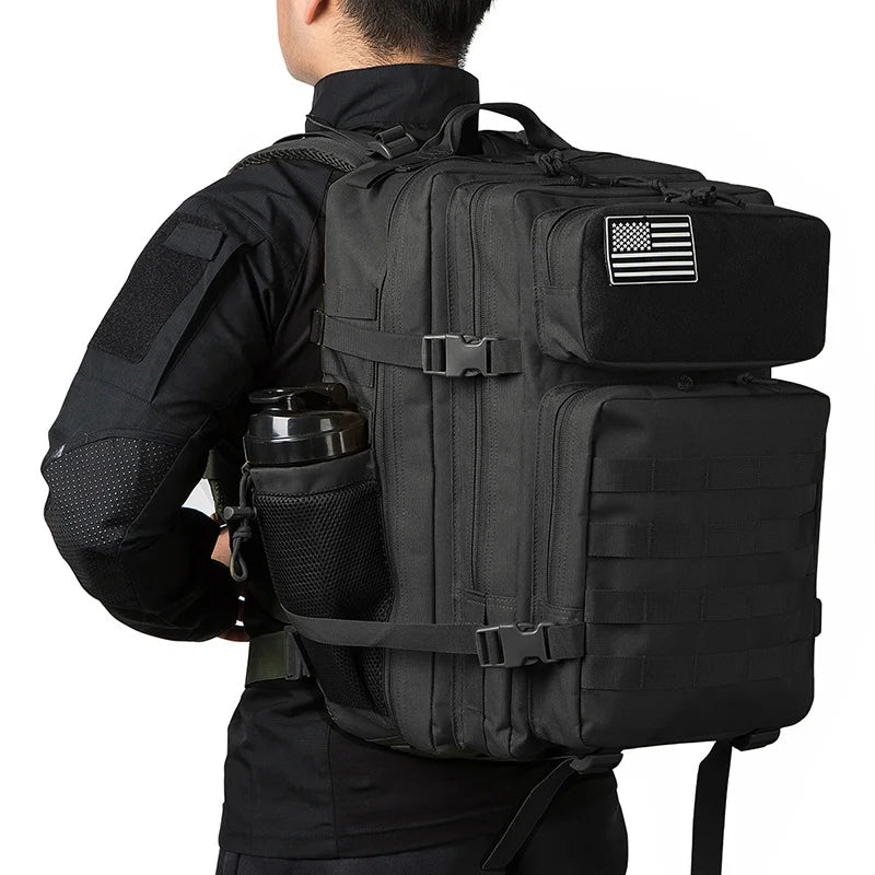 45L Tactical Backpack Survival Bag Hunting MOLLE Backpack GYM For Men EDC Outdoor Hiking Rucksack With Bottle Holder Erobaa