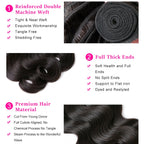 Beaufox Bundles Body Wave avec fermeture Bundles brésiliens 3 ou 4 avec fermeture Bundles de cheveux naturels humains avec fermeture