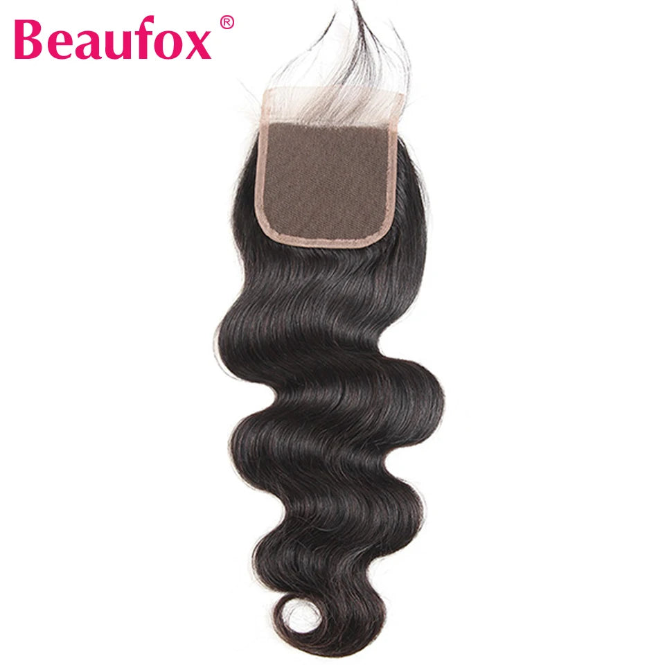 Beaufox Bundles Body Wave avec fermeture Bundles brésiliens 3 ou 4 avec fermeture Bundles de cheveux naturels humains avec fermeture