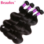 Beaufox Bundles Body Wave avec fermeture Bundles brésiliens 3 ou 4 avec fermeture Bundles de cheveux naturels humains avec fermeture