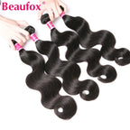 Beaufox Body Wave Bundles Brazilian Hair Weave Bundles 1/3/4 PCS Human Hair Bundles Natural /Jet Black 8-30"Remy Hair Extensions Erobaa