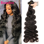 Beaufox Body Wave Bundles Brazilian Hair Weave Bundles 1/3/4 PCS Human Hair Bundles Natural /Jet Black 8-30"Remy Hair Extensions Erobaa