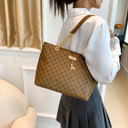 New Presbyopia Handbag Texture Soft Leather Large Capacity Tote Women Bag With Hanging Accessories Shoulder Bag Erobaa