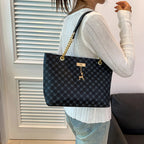 New Presbyopia Handbag Texture Soft Leather Large Capacity Tote Women Bag With Hanging Accessories Shoulder Bag Erobaa