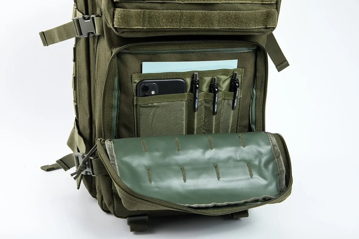 45L Tactical Travel Backpack Molle Large Capacity Multi Pocket Storage Bag Durable Wear Resistant Camping Hiking Trekking Bushcraft Daypack Heavy Duty Rucksack For Men Women Business Trips Mountain Climbing Daily Commute Lugg Erobaa