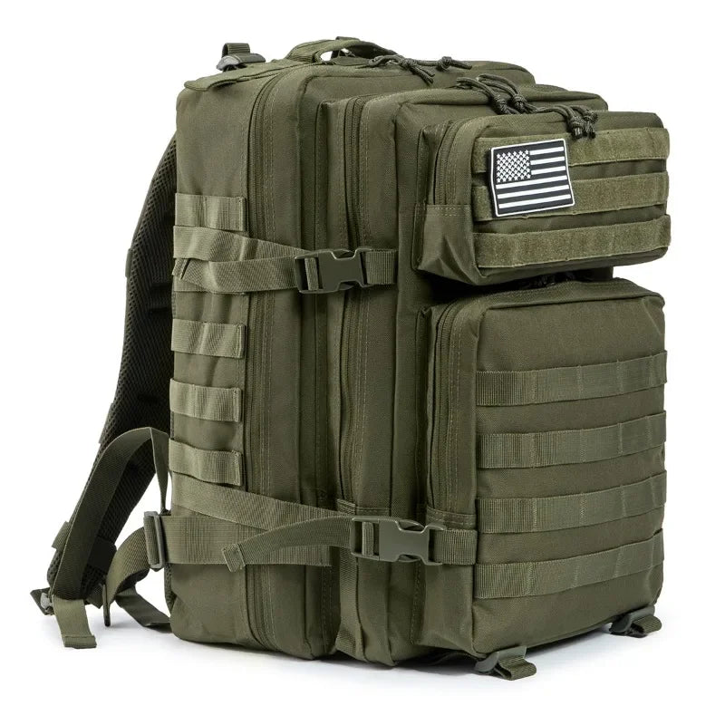 45L Tactical Travel Backpack Molle Large Capacity Multi Pocket Storage Bag Durable Wear Resistant Camping Hiking Trekking Bushcraft Daypack Heavy Duty Rucksack For Men Women Business Trips Mountain Climbing Daily Commute Lugg Erobaa