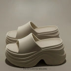 Women Thick Sole Non Slip Beach Slides Sandals Lady Summer Soft Sole Wedge Heel Slipper