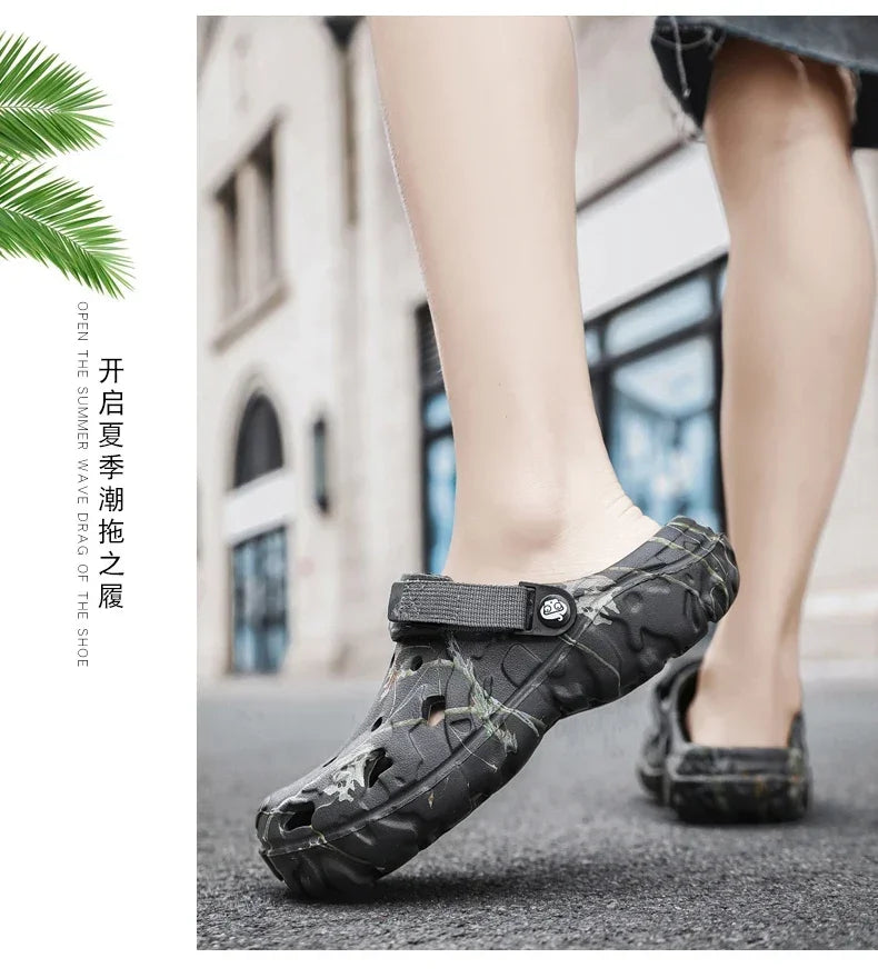 Men Garden Platform Sandals Man Summer Sandals Male Sneakers Outdoor Flip Flops Home Clogs