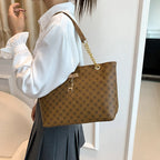 New Presbyopia Handbag Texture Soft Leather Large Capacity Tote Women Bag With Hanging Accessories Shoulder Bag Erobaa