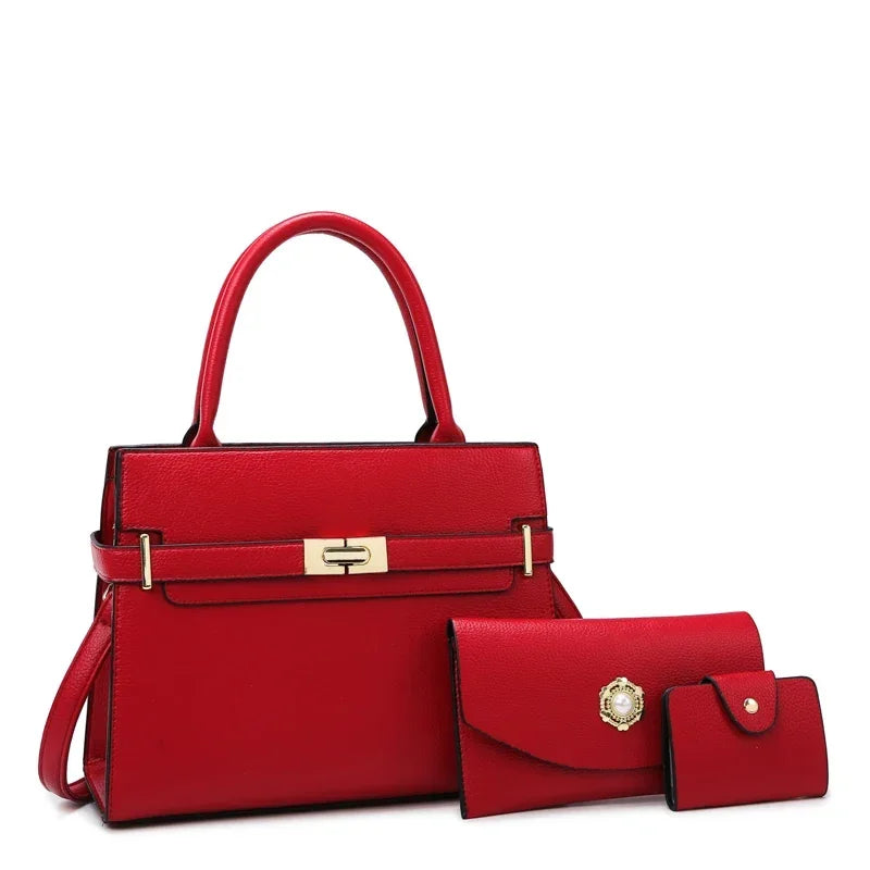 3 Sets Or 1 Big Bag Women's Handbag Large Capacity Bags Luxury Shoulder Crossbody Bags Small Coin Purse Quality Leather Sac Hot Erobaa
