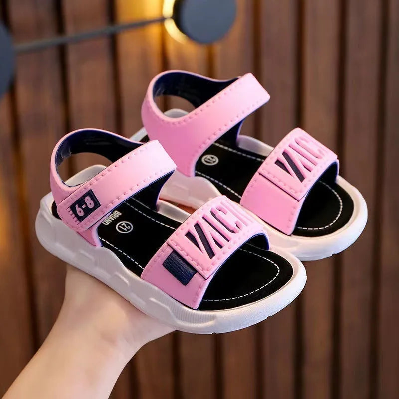 Summer Baby Sandals Solid Color Baby Boy Sandals Soft Sole Anti-slip Boys Girls Sandals Toddler Baby Shoes Beach 2-12 Years