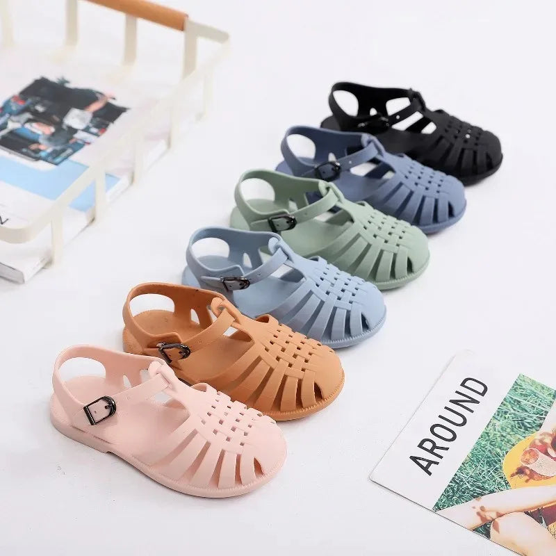 Child Beach Shoes for Sea Summer Girls Gladiator Sandals Baby Soft Non-slip Princess Jelly Shoes Boy Roman Flip-flops