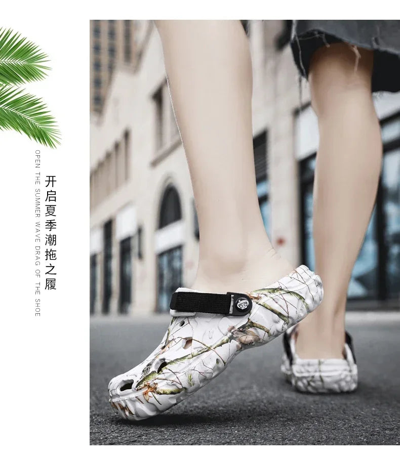 Men Garden Platform Sandals Man Summer Sandals Male Sneakers Outdoor Flip Flops Home Clogs