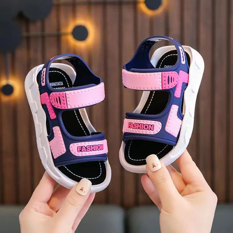 Summer Baby Sandals Solid Color Baby Boy Sandals Soft Sole Anti-slip Boys Girls Sandals Toddler Baby Shoes Beach 2-12 Years