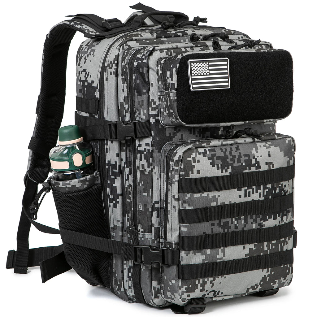 45L Tactical Backpack Survival Bag Hunting MOLLE Backpack GYM For Men EDC Outdoor Hiking Rucksack With Bottle Holder Erobaa