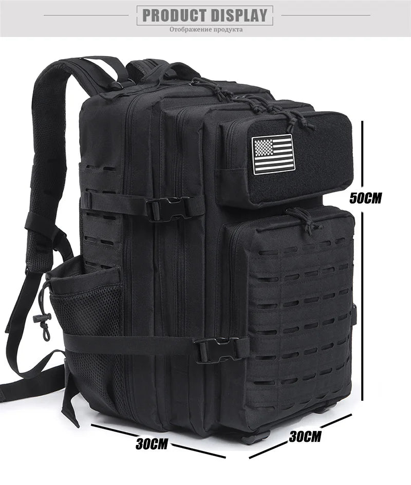 45L Tactical Backpack Survival Bag Hunting MOLLE Backpack GYM For Men EDC Outdoor Hiking Rucksack With Bottle Holder Erobaa