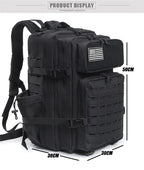 45L Tactical Backpack Survival Bag Hunting MOLLE Backpack GYM For Men EDC Outdoor Hiking Rucksack With Bottle Holder Erobaa