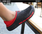 Men's and Women's Summer Sandals Clogs Casual Round Toe Slip on Outdoor Geometric Pattern Anti-slip Beach Hole Shoes Plus 46 47