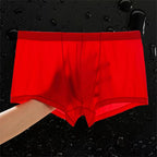 Ultra Thin Ice Silk Boxers Underwear Men Semi-transparent Seamless Sexy Male Trunk Shorts Plus Size M-XXL