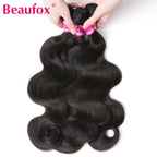 Beaufox Body Wave Bundles Brazilian Hair Weave Bundles 1/3/4 PCS Human Hair Bundles Natural /Jet Black 8-30"Remy Hair Extensions Erobaa