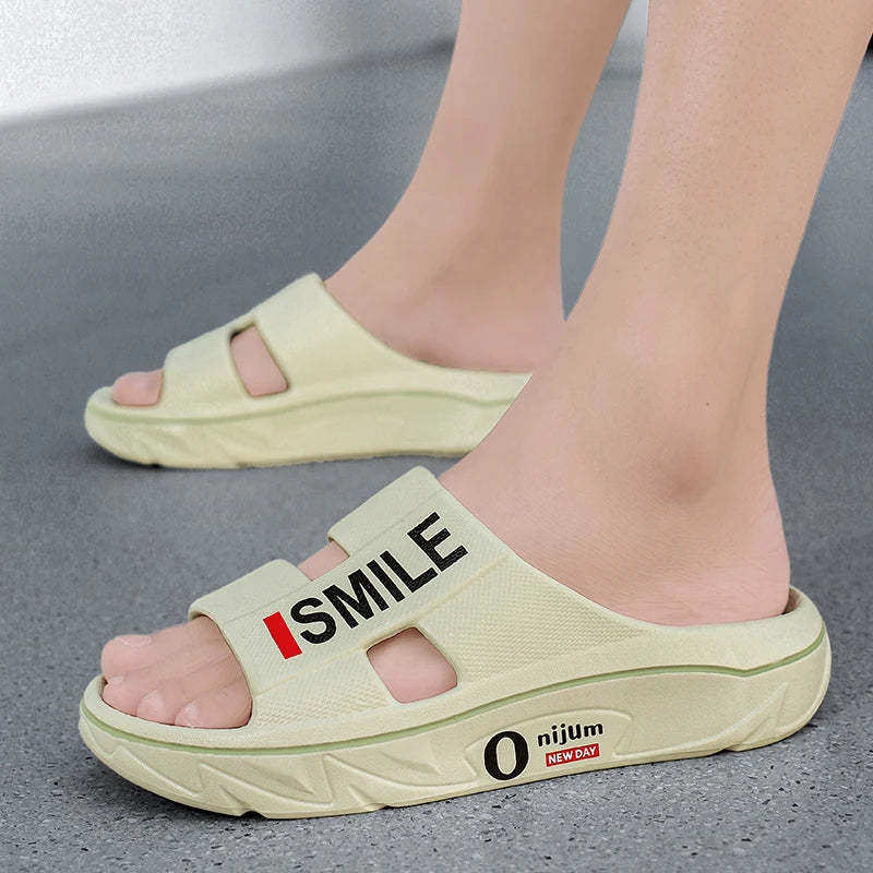 Summer New Men's Massage Slippers Indoor Outdoor Sandals Beach Men Casual Shoes Soft Slides Flip-flops Men Women Home Slippers