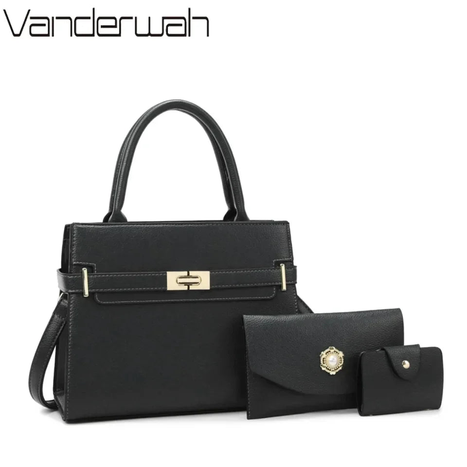 3 Sets Or 1 Big Bag Women's Handbag Large Capacity Bags Luxury Shoulder Crossbody Bags Small Coin Purse Quality Leather Sac Hot Erobaa