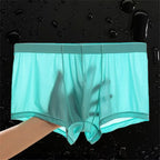 Ultra Thin Ice Silk Boxers Underwear Men Semi-transparent Seamless Sexy Male Trunk Shorts Plus Size M-XXL