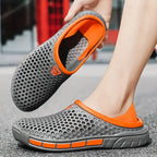 Men's and Women's Summer Sandals Clogs Casual Round Toe Slip on Outdoor Geometric Pattern Anti-slip Beach Hole Shoes Plus 46 47