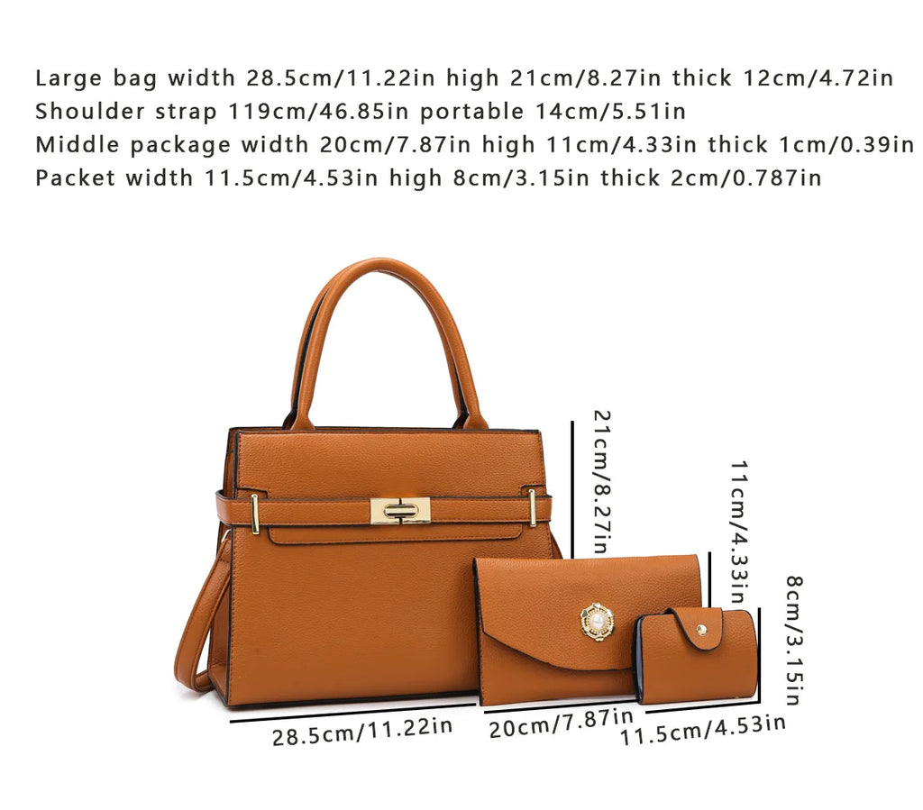 3 Sets Or 1 Big Bag Women's Handbag Large Capacity Bags Luxury Shoulder Crossbody Bags Small Coin Purse Quality Leather Sac Hot Erobaa