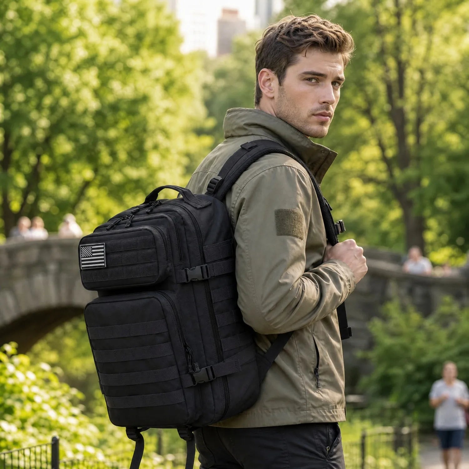 45L Tactical Travel Backpack Molle Large Capacity Multi Pocket Storage Bag Durable Wear Resistant Camping Hiking Trekking Bushcraft Daypack Heavy Duty Rucksack For Men Women Business Trips Mountain Climbing Daily Commute Lugg Erobaa