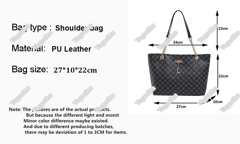 New Presbyopia Handbag Texture Soft Leather Large Capacity Tote Women Bag With Hanging Accessories Shoulder Bag Erobaa