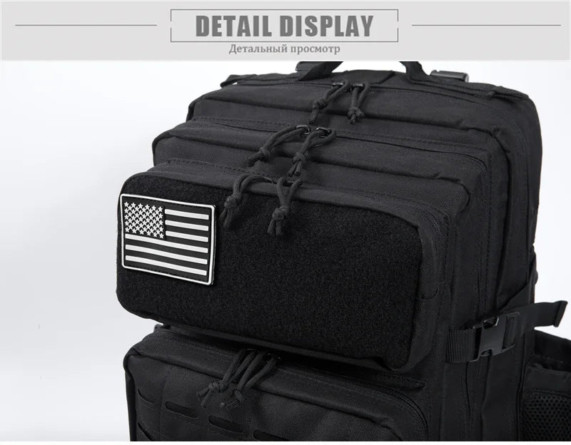 45L Tactical Backpack Survival Bag Hunting MOLLE Backpack GYM For Men EDC Outdoor Hiking Rucksack With Bottle Holder Erobaa