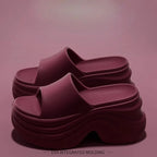 Women Thick Sole Non Slip Beach Slides Sandals Lady Summer Soft Sole Wedge Heel Slipper