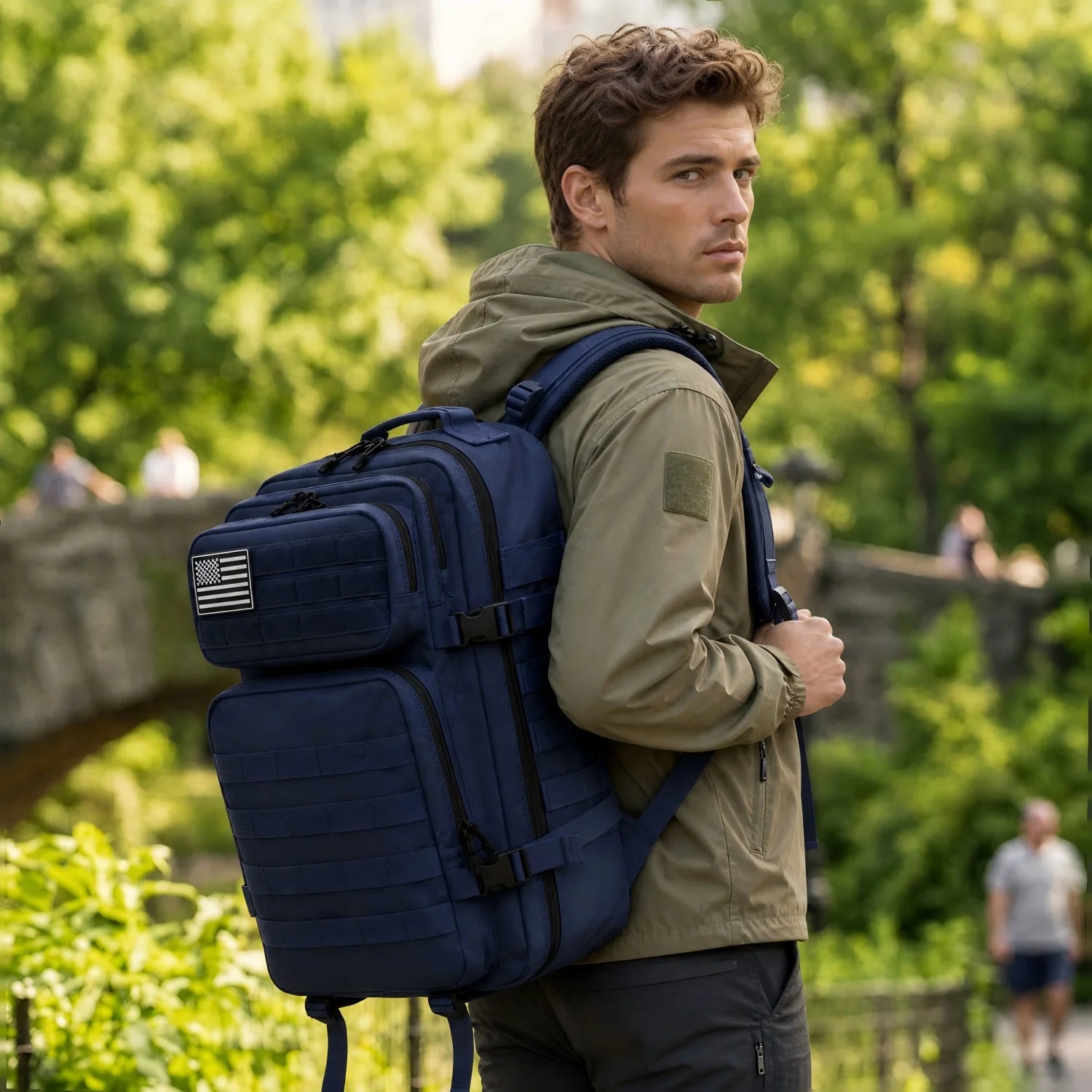 45L Tactical Travel Backpack Molle Large Capacity Multi Pocket Storage Bag Durable Wear Resistant Camping Hiking Trekking Bushcraft Daypack Heavy Duty Rucksack For Men Women Business Trips Mountain Climbing Daily Commute Lugg Erobaa