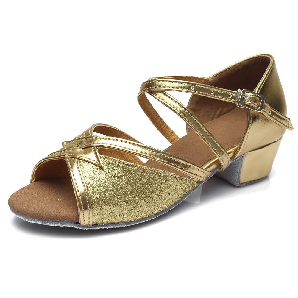 Girls Dance Shoes For Women Ladies Ballroom Latin Children/Kids Tango Salsa Latin Dancing Shoes Low Heel Salsa Training Shoes