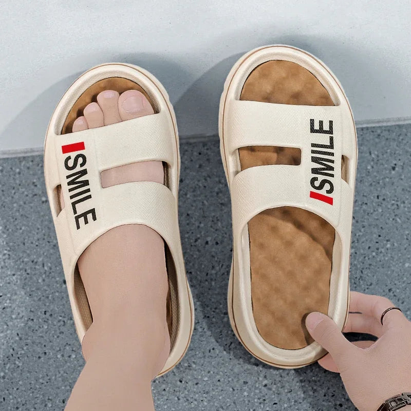 Summer New Men's Massage Slippers Indoor Outdoor Sandals Beach Men Casual Shoes Soft Slides Flip-flops Men Women Home Slippers